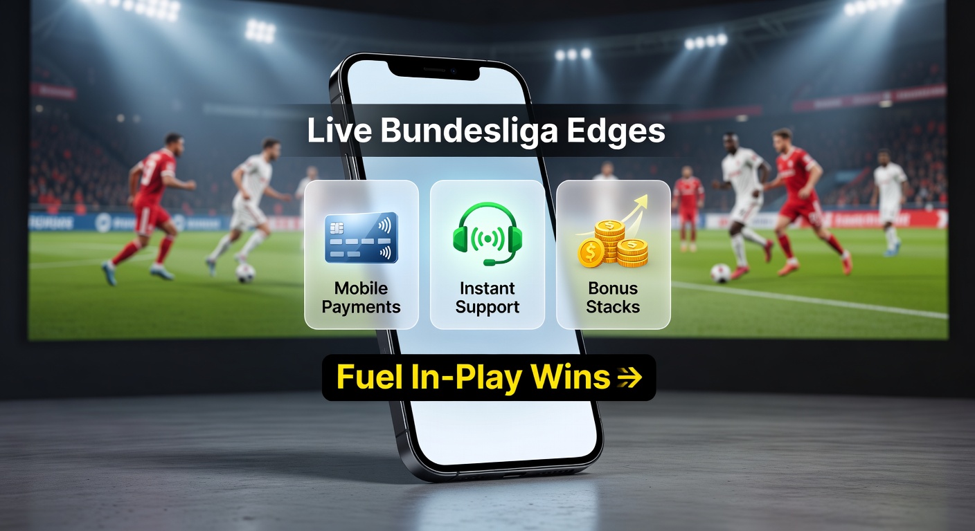 Fans jubeln bei einem spannenden Bundesliga-Live-Match mit mobilen Wetten im Vordergrund
